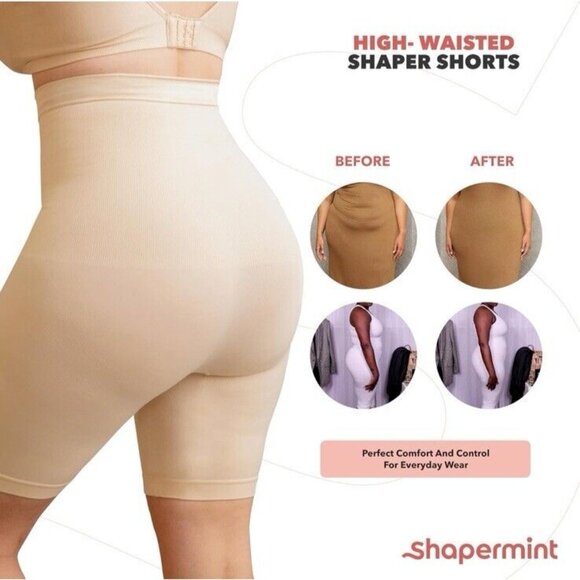 High Waisted Shapewear Nude Plus Size 4XL Tummy Control Shorts Firm for Dress - Picture 3 of 9